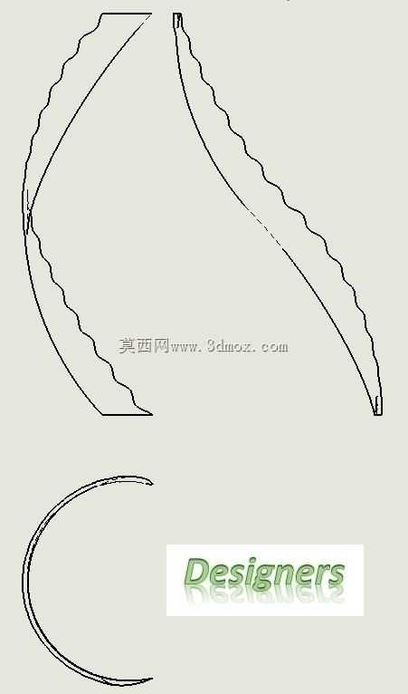HAWT模式下带前缘结节的螺旋叶片(可3D打印)