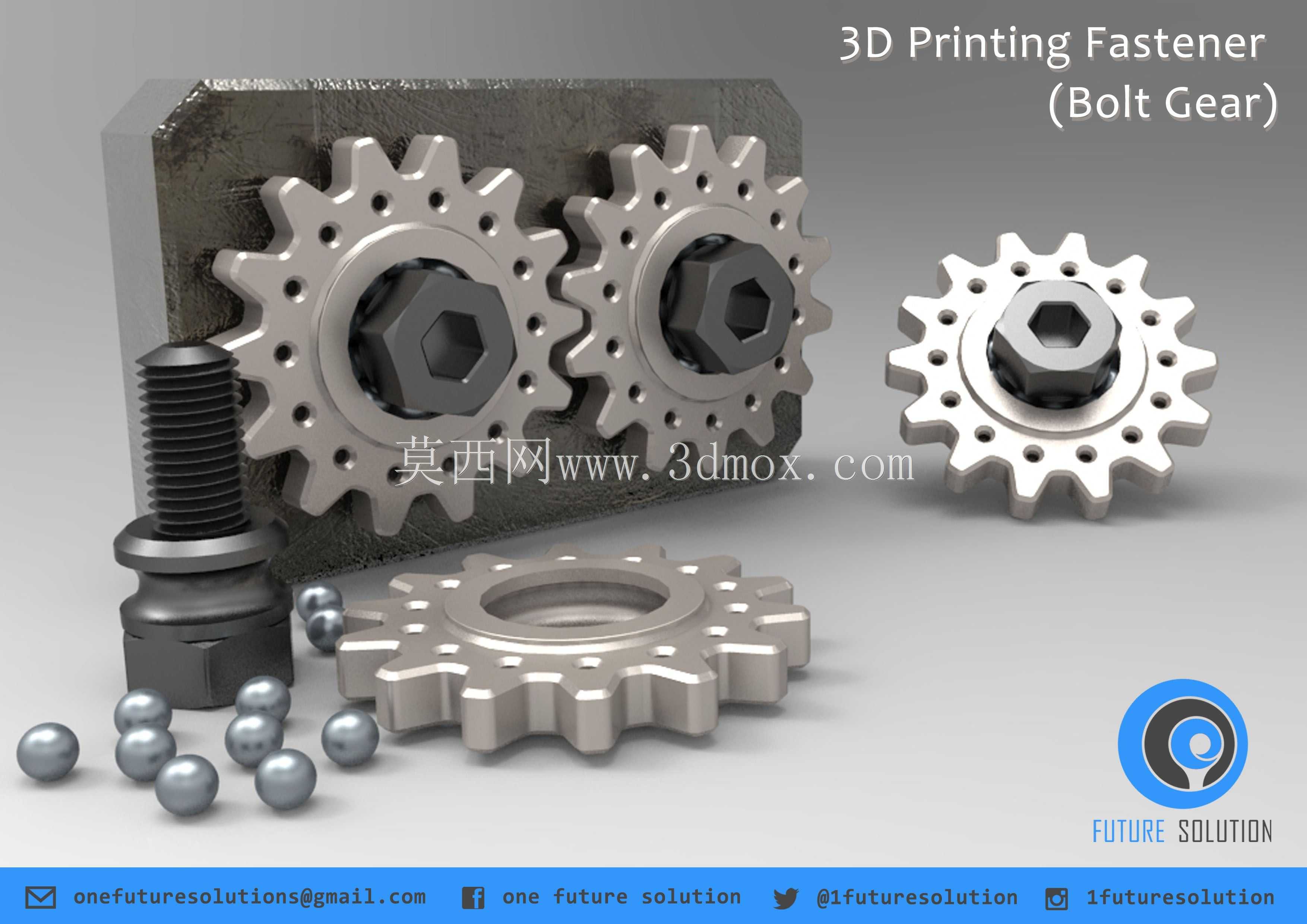 3D打印紧固件(螺栓齿轮)