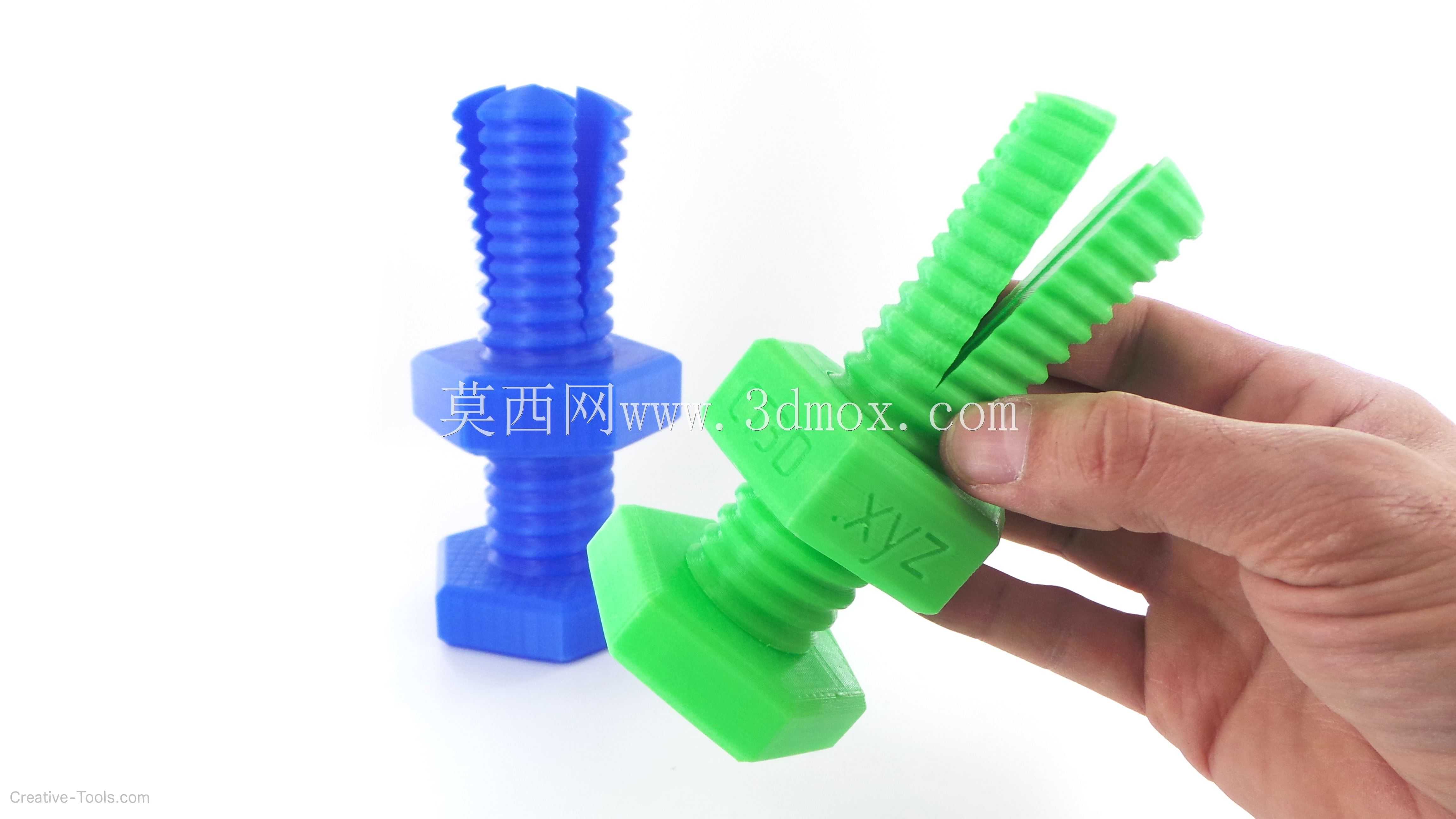 不可能的3D打印螺栓和螺母