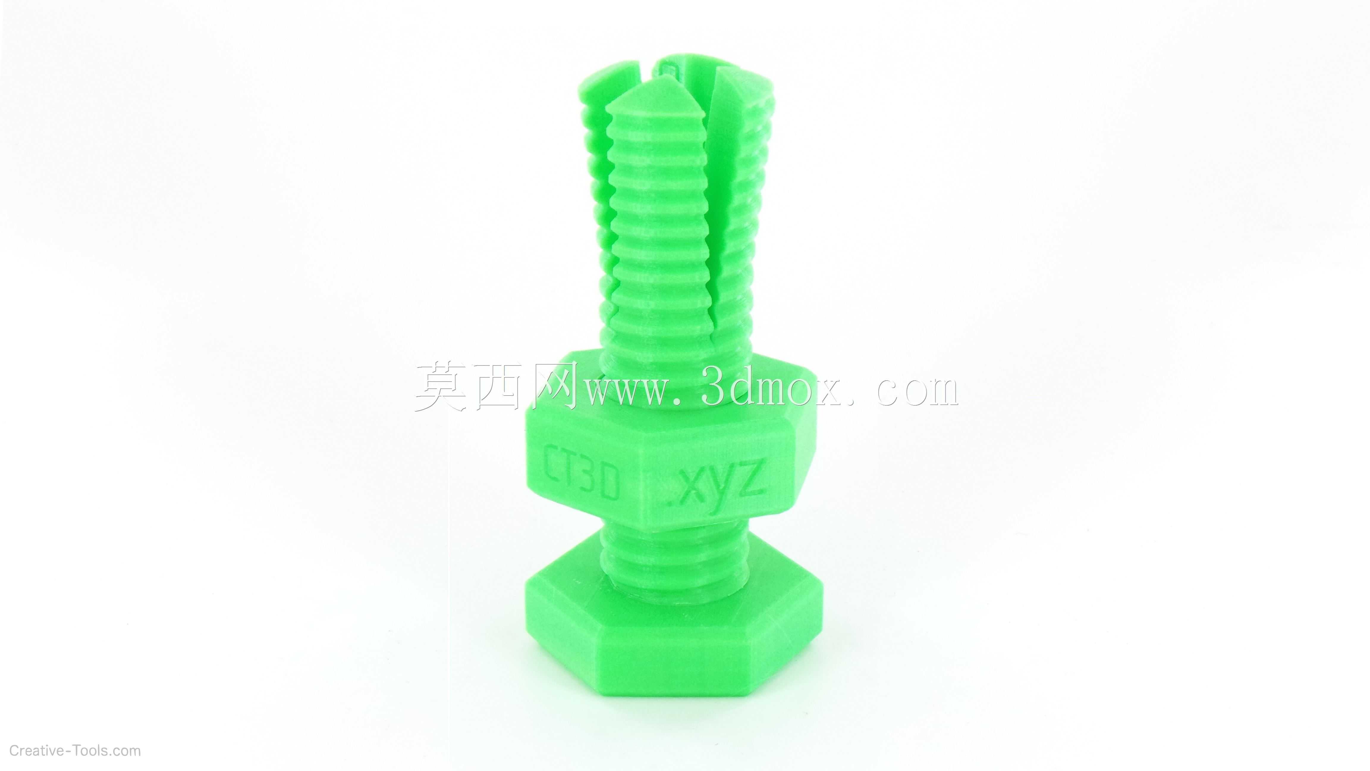 不可能的3D打印螺栓和螺母