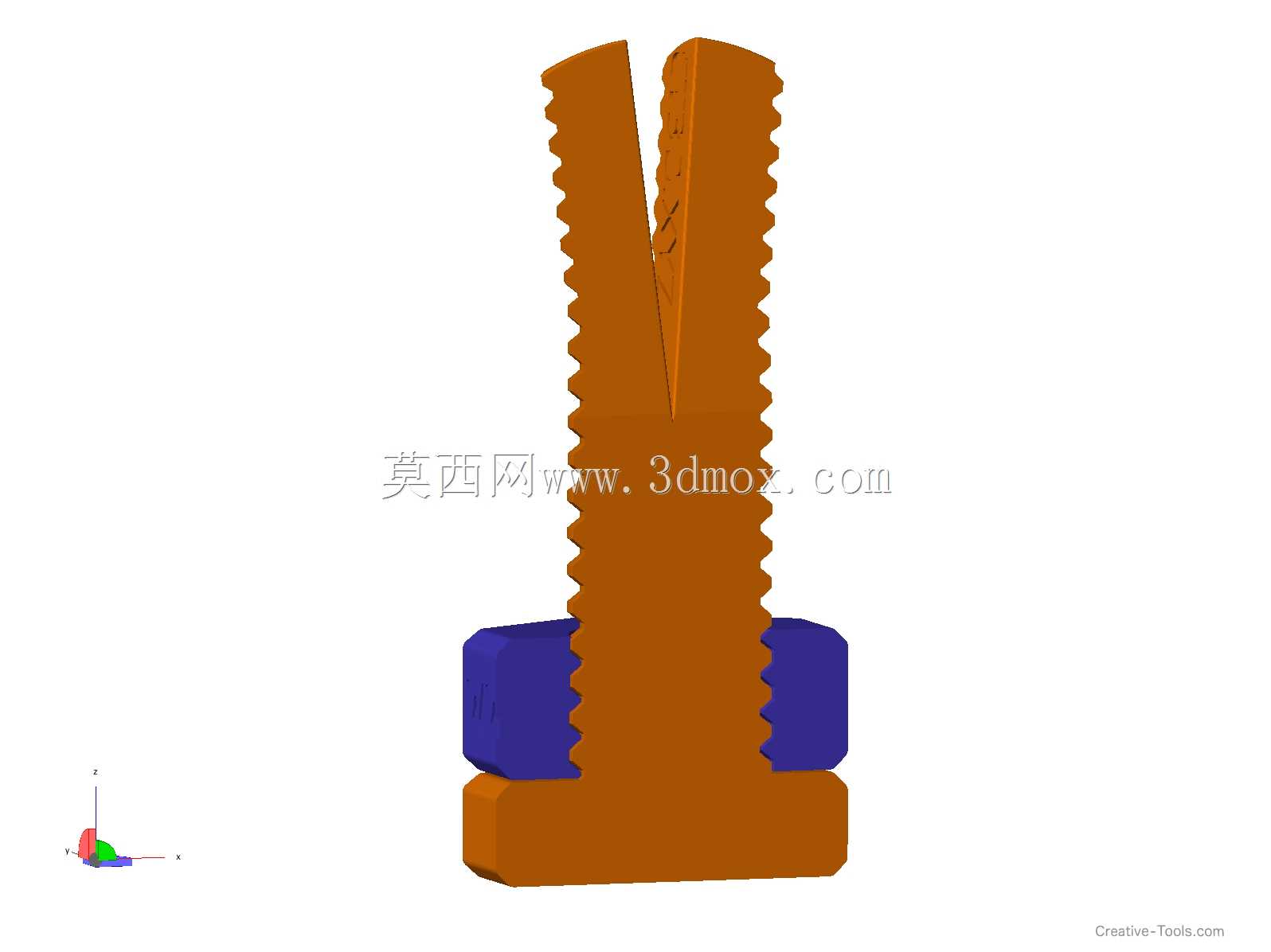 不可能的3D打印螺栓和螺母