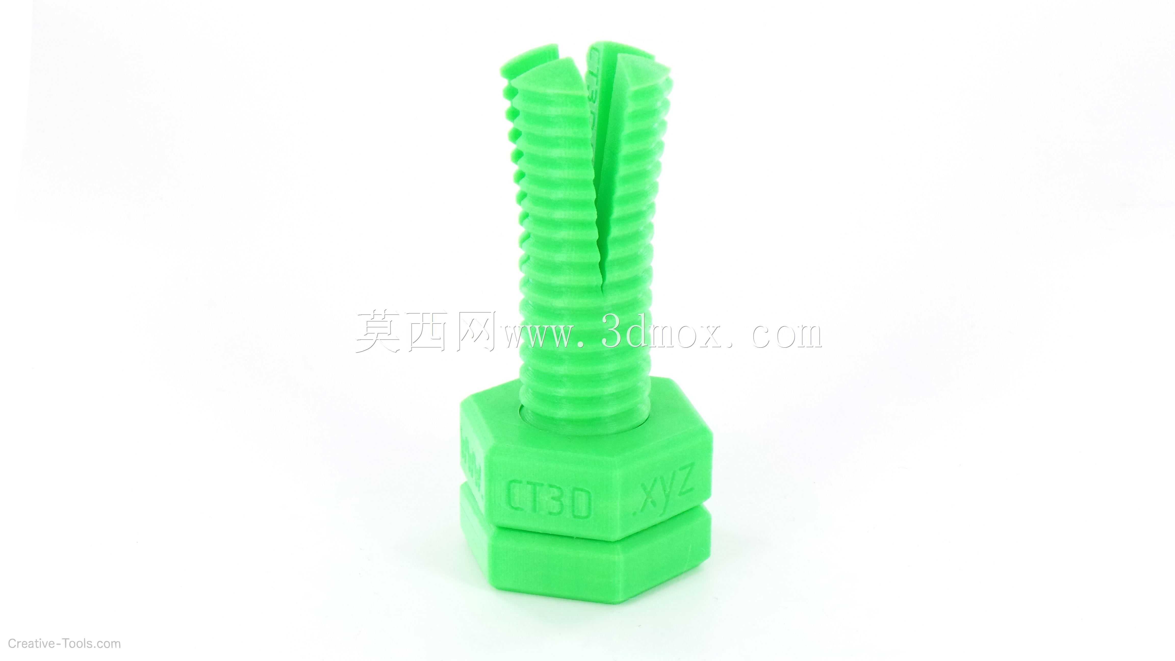 不可能的3D打印螺栓和螺母
