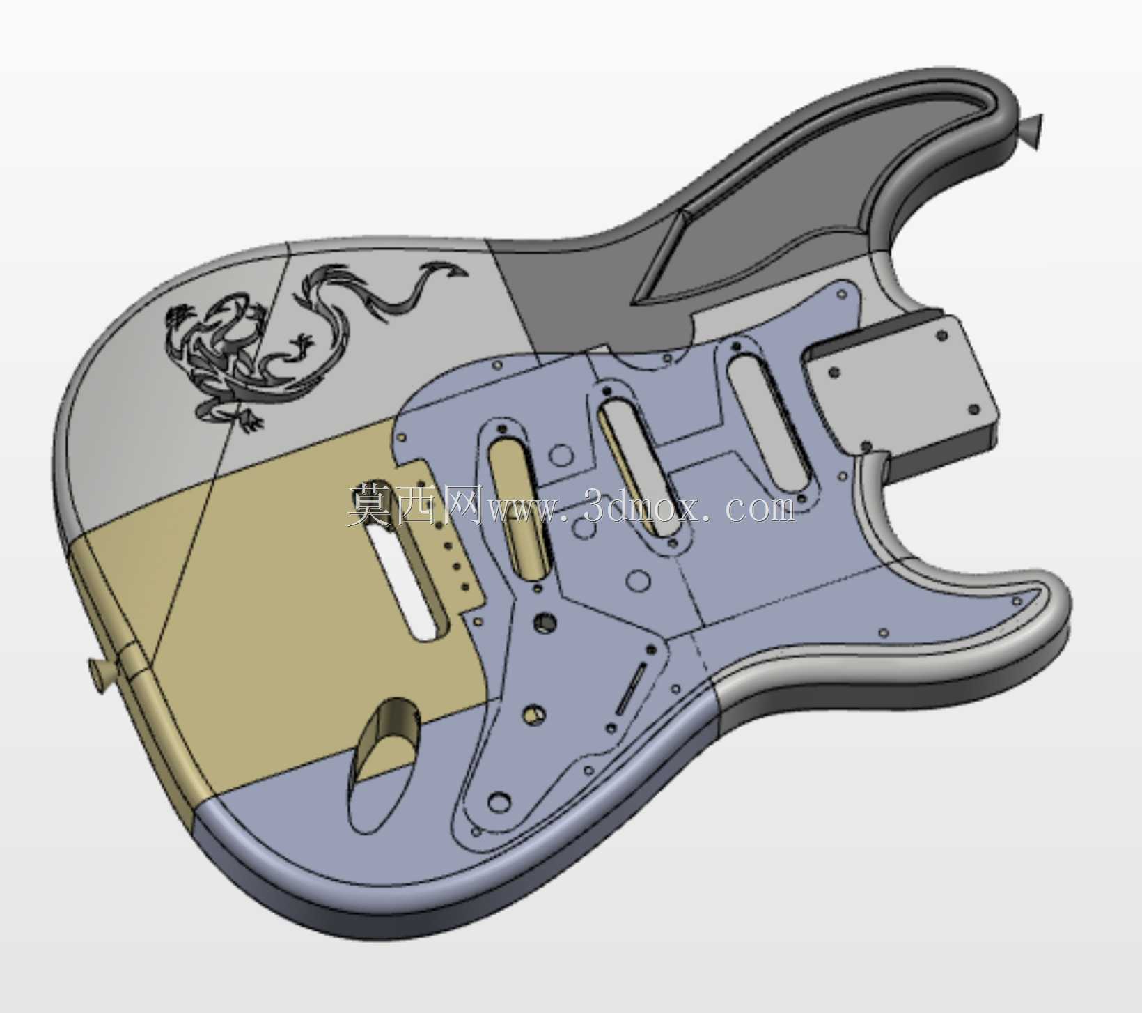 Snapfit 3d打印吉他