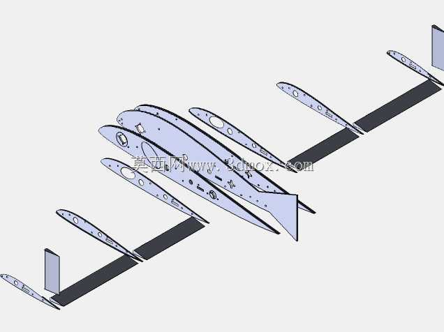 GZ-500飞翼无人机+肋骨+数控CAD