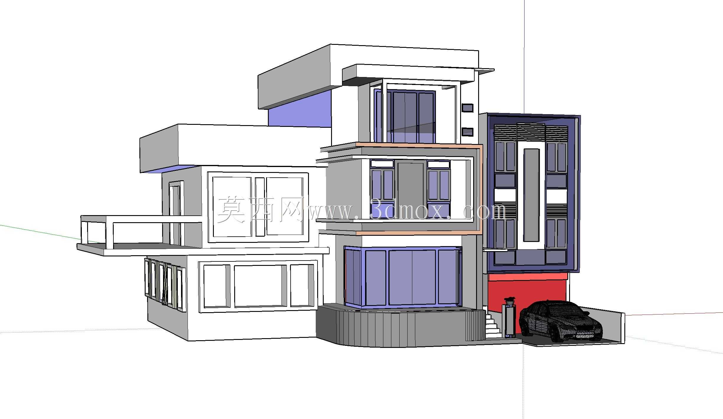 带附加的3D房屋