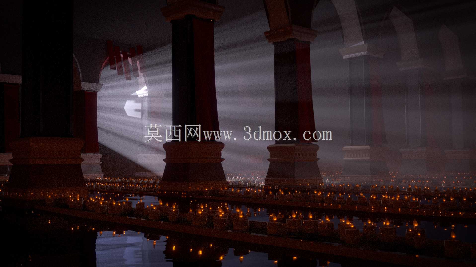 带蜡烛的大厅