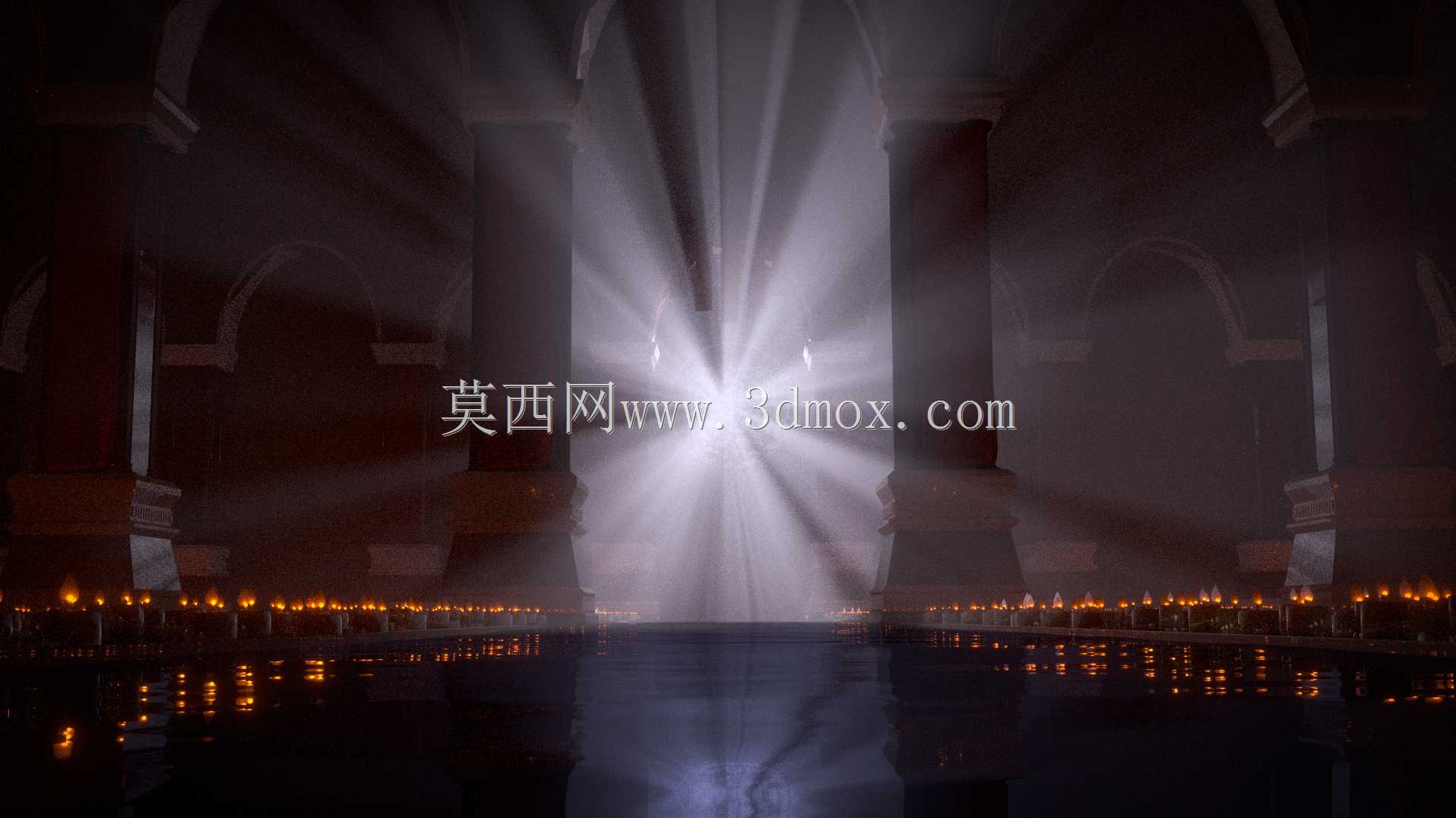 带蜡烛的大厅