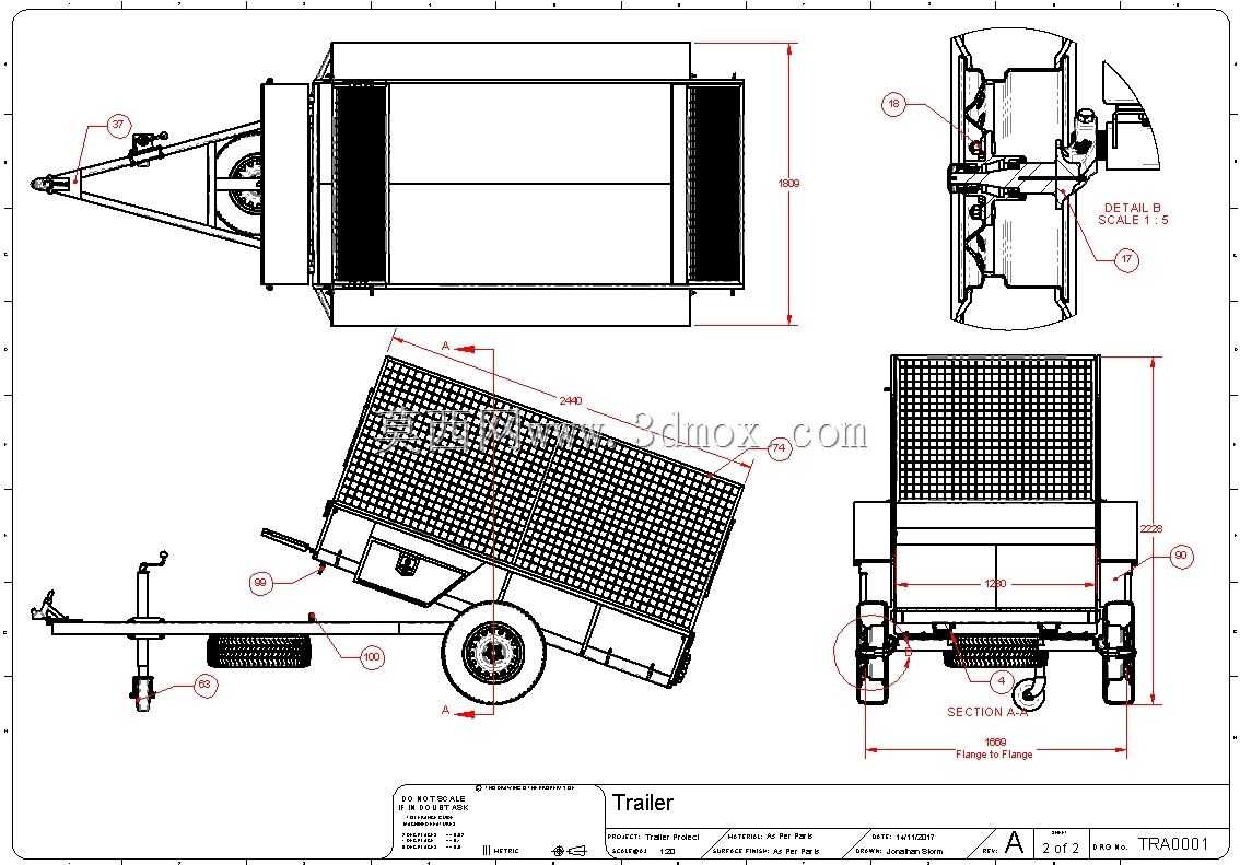 倾翻8x4英尺拖车