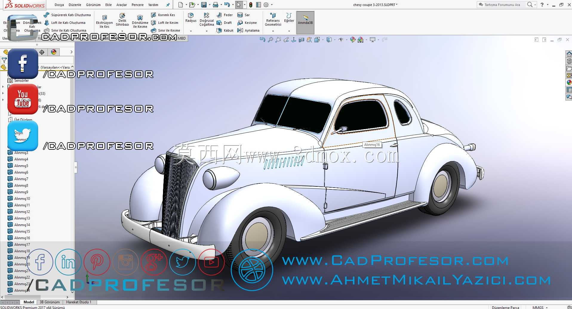 雪佛兰轿跑车1937年SolidWorks汽车模型由艾哈迈特米凯尔亚兹?c?