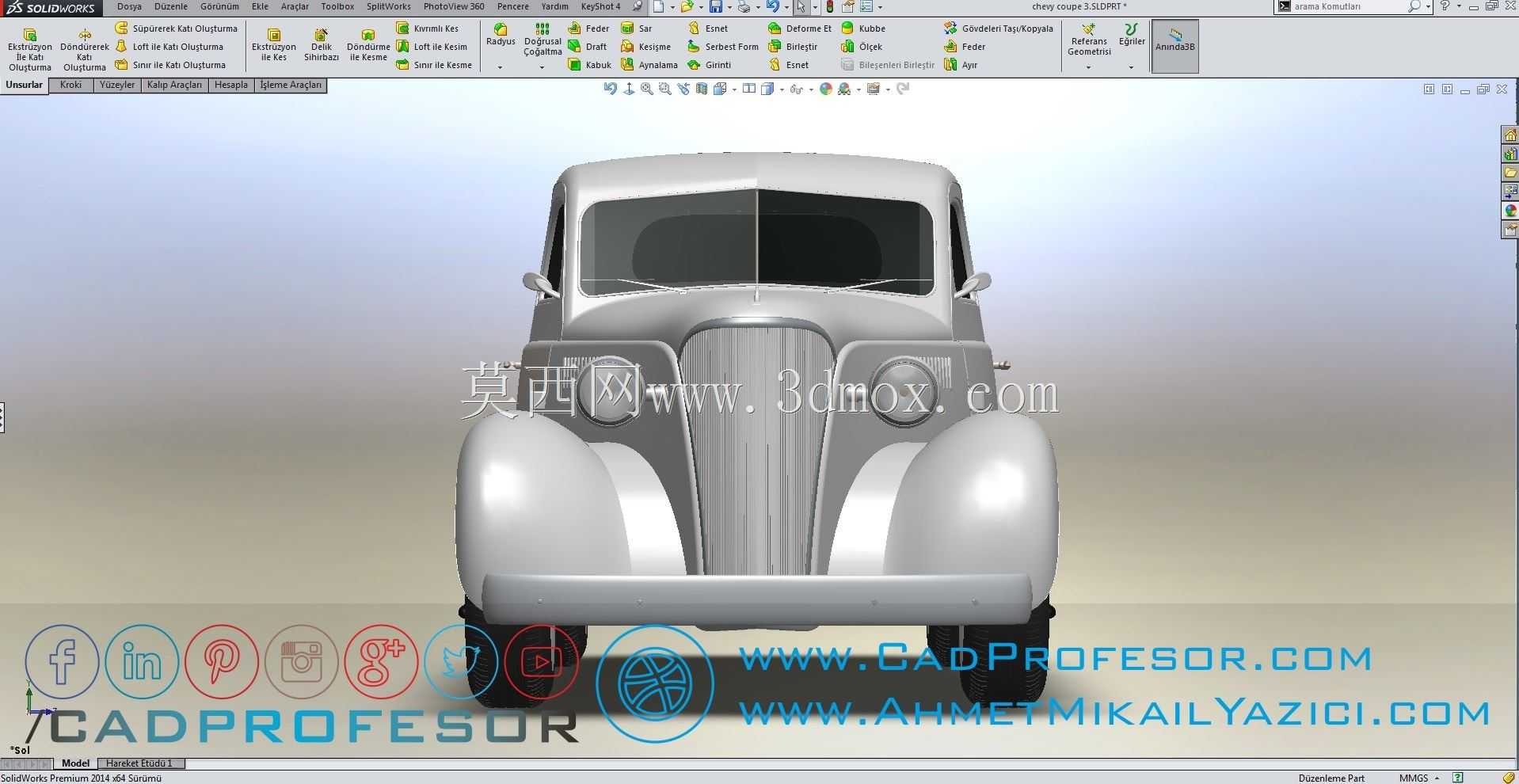 雪佛兰轿跑车1937年SolidWorks汽车模型由艾哈迈特米凯尔亚兹?c?