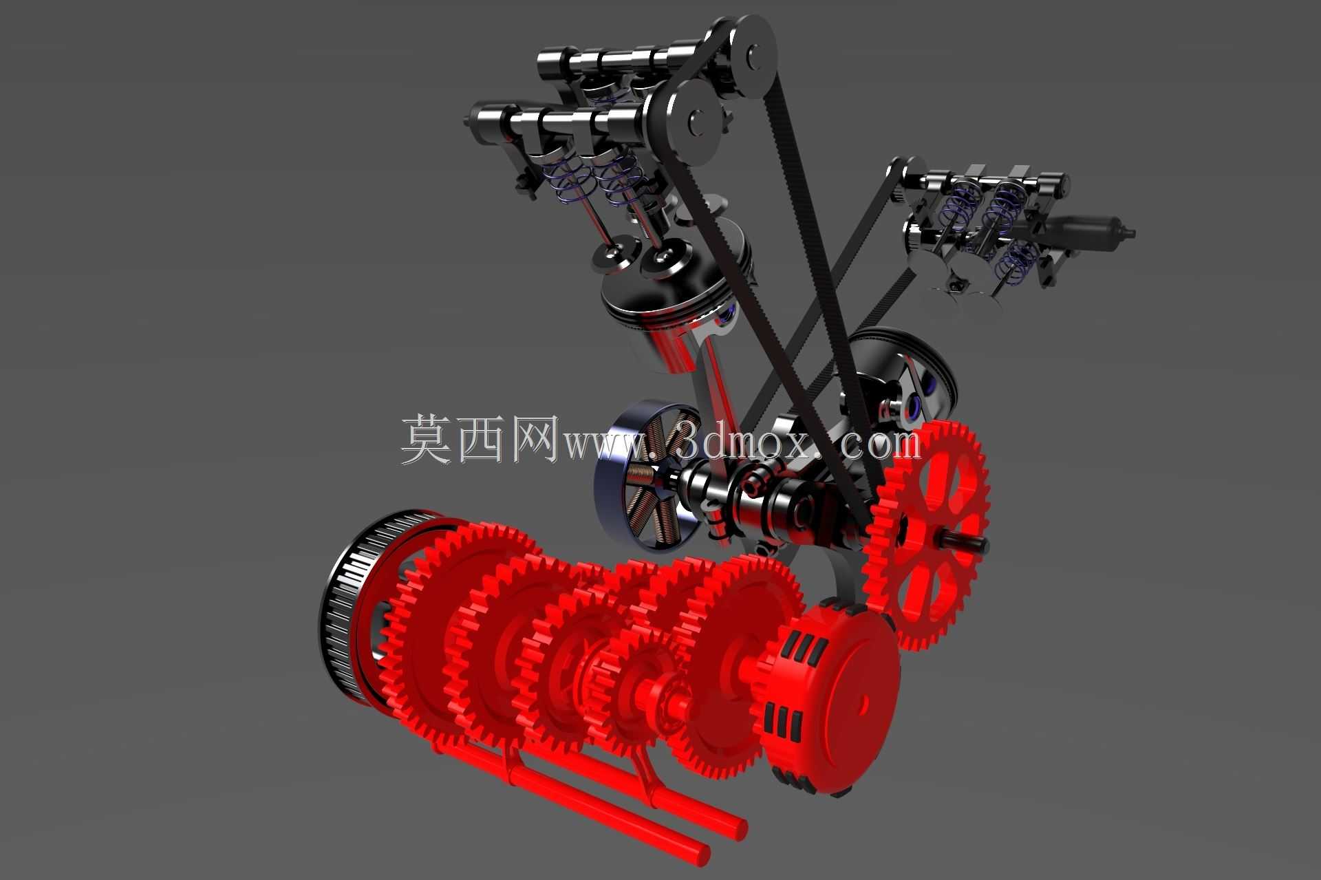 双V型自行车发动机