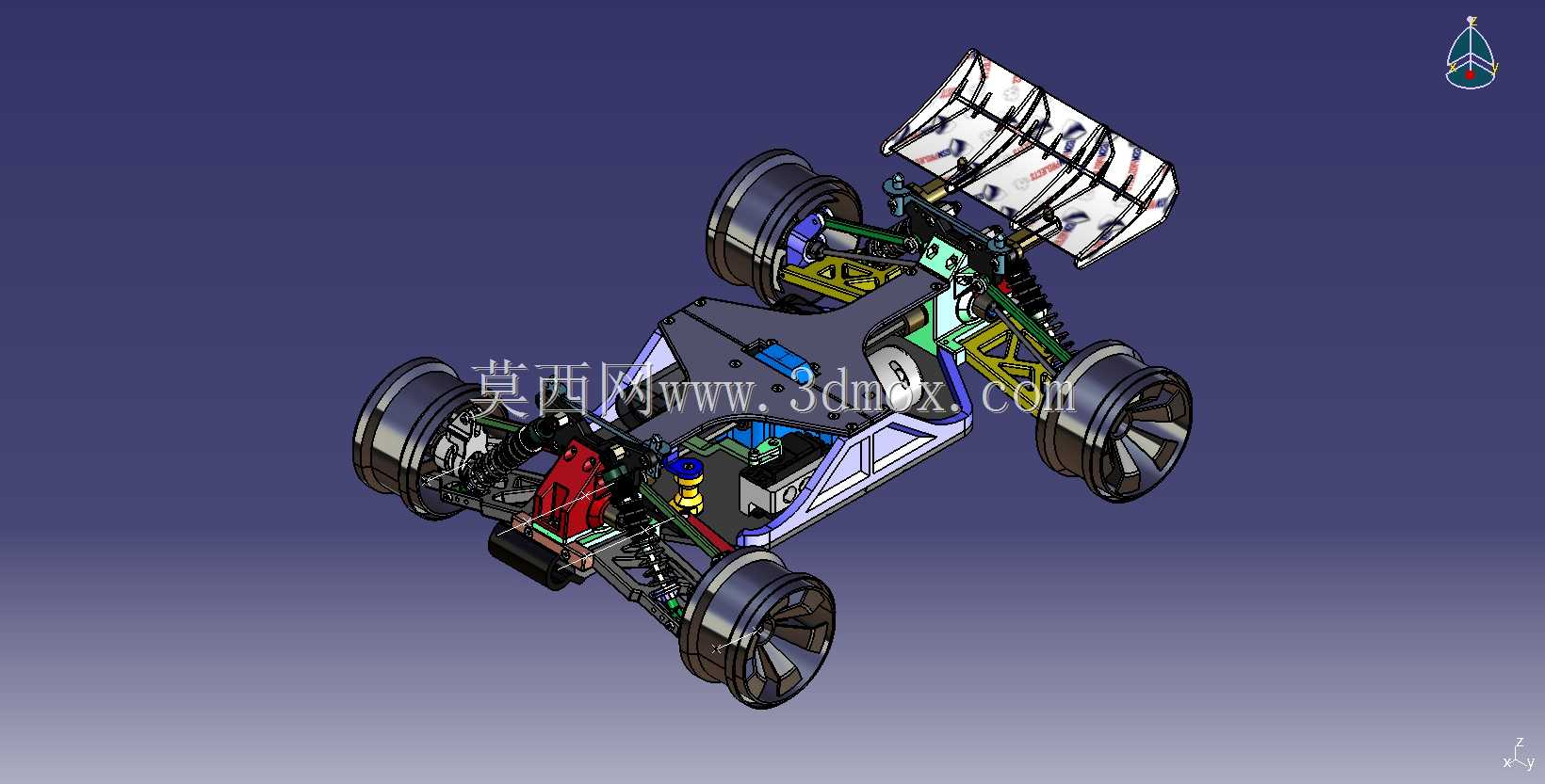 Carro de automodelismo OpenRC Truggy Assy B 3 em Catia v5项目