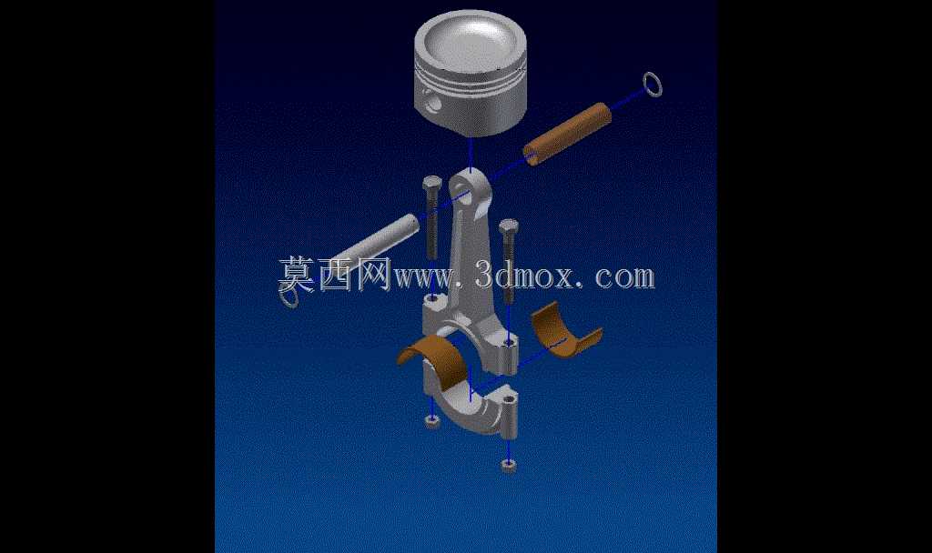 发动机活塞连杆设计与装配动画
