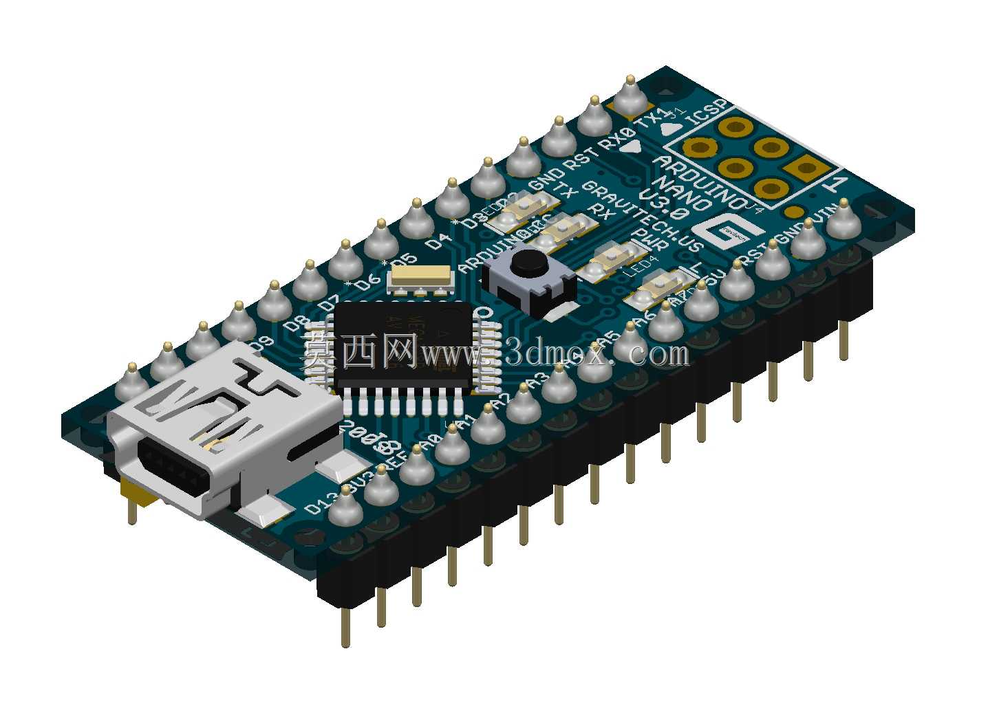 Arduino Nano,插座SCSL-15上焊接PLSS-15-1