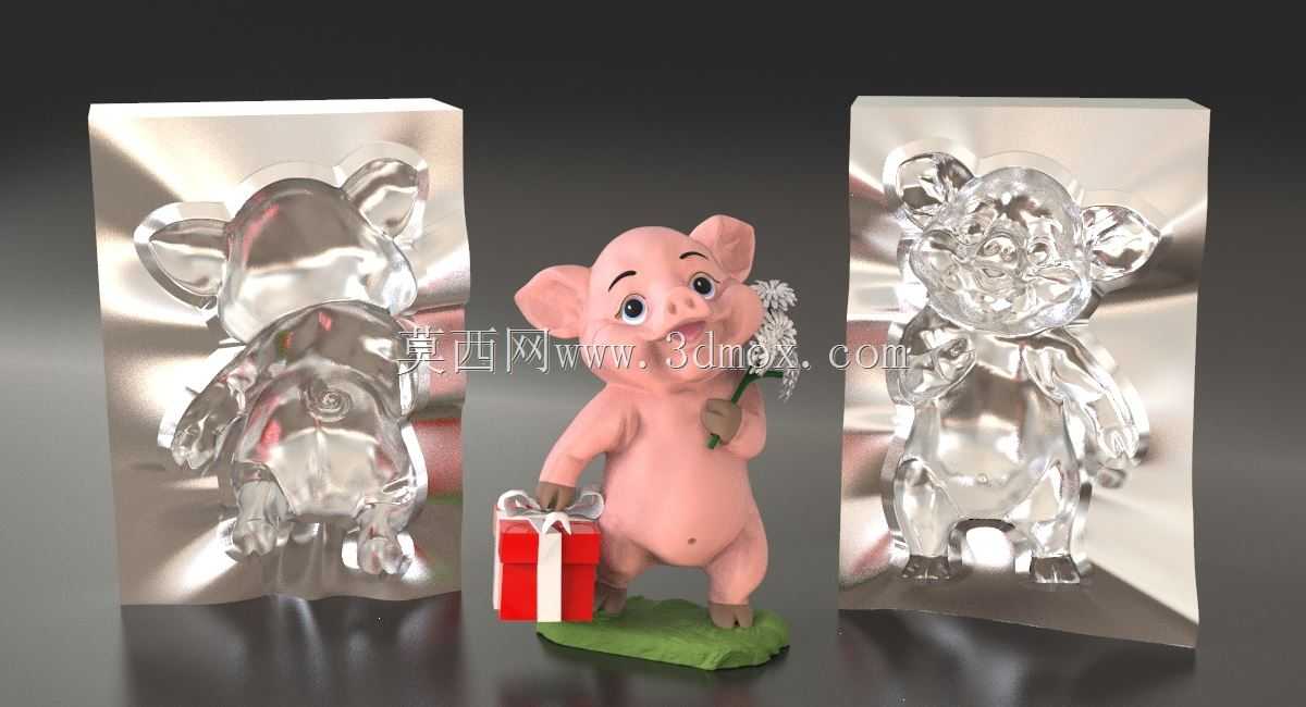 玩具“花猪”。模具零件