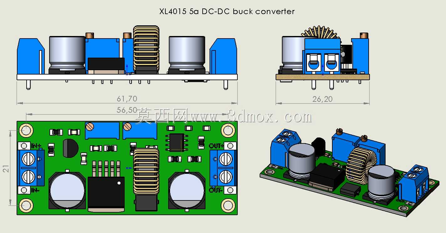 xl4015 5a DC-DC CC/CV降压变换器