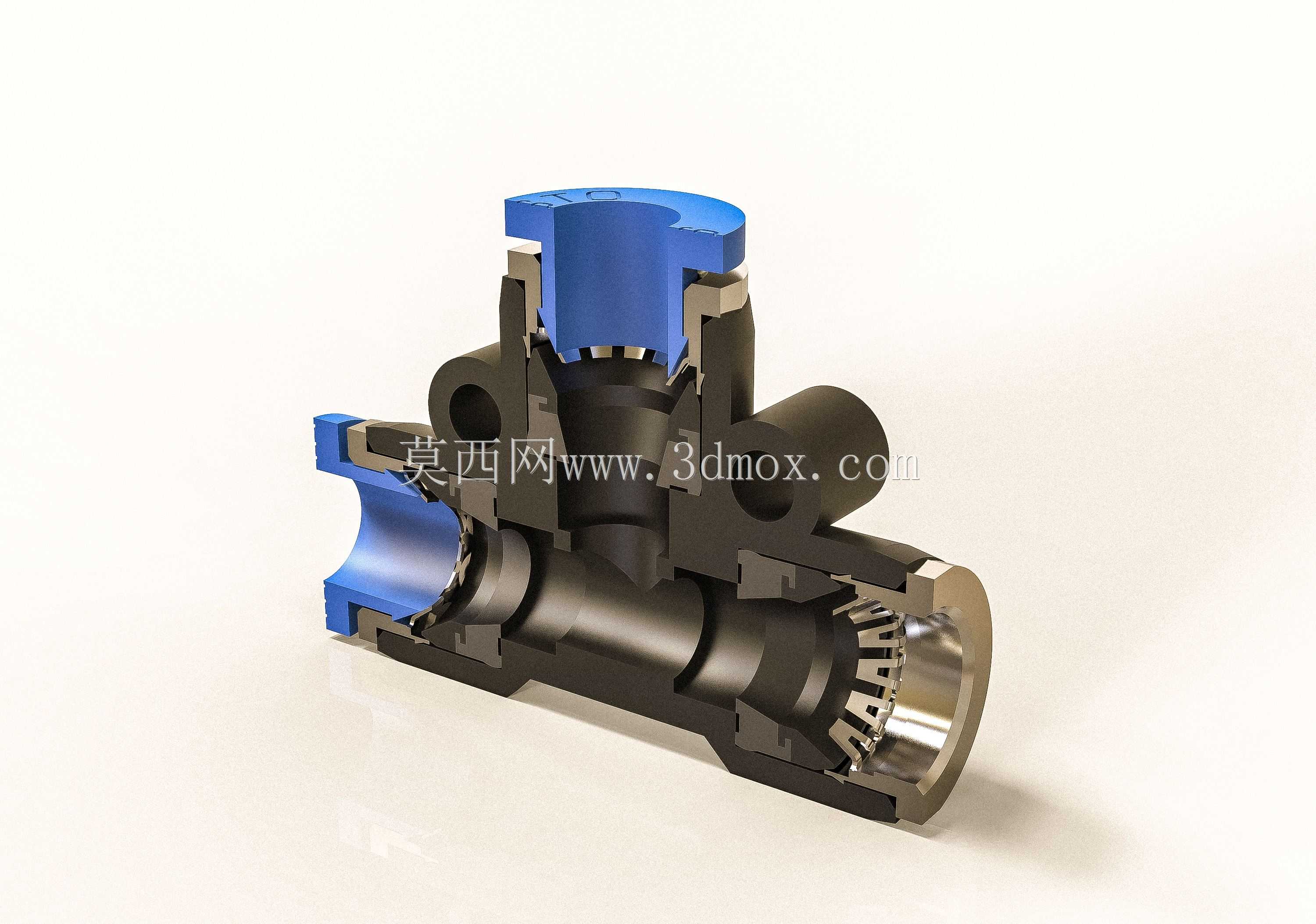 气动推入式三通接头6 MM