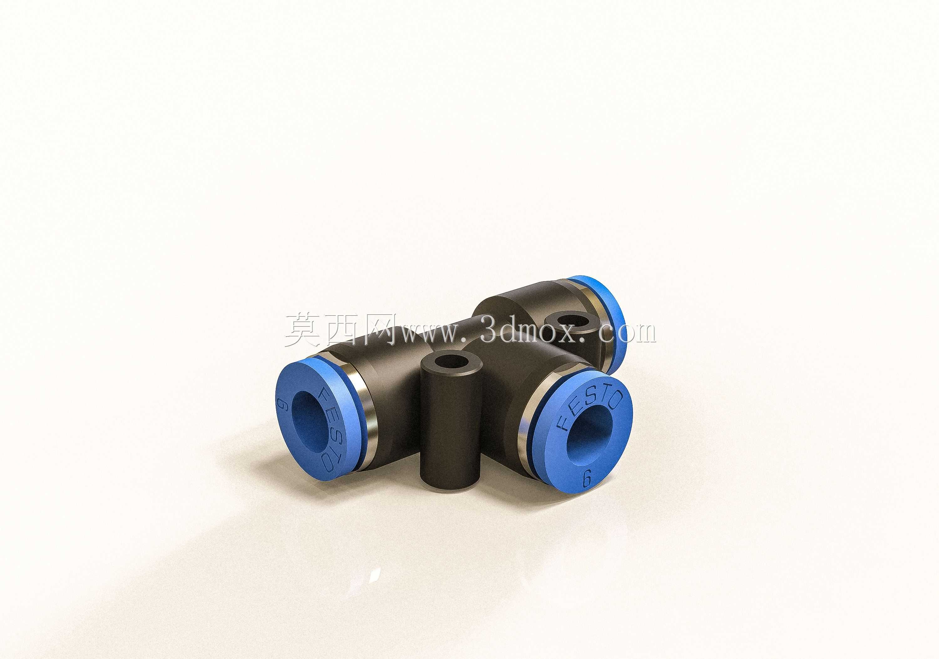 气动推入式三通接头6 MM