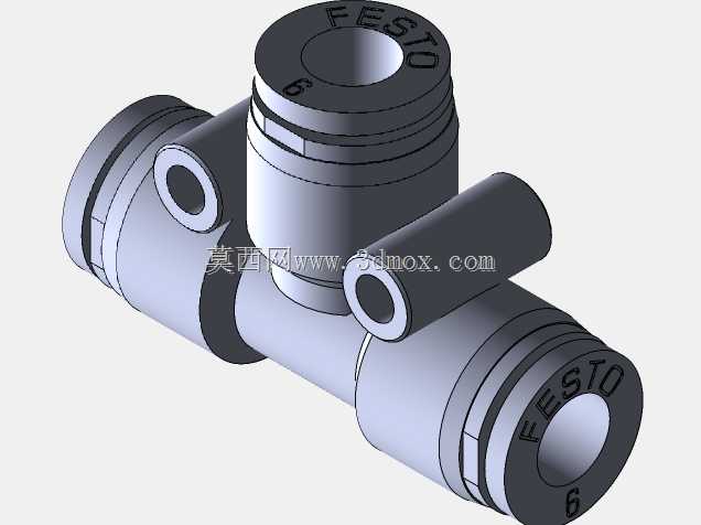 气动推入式三通接头6 MM