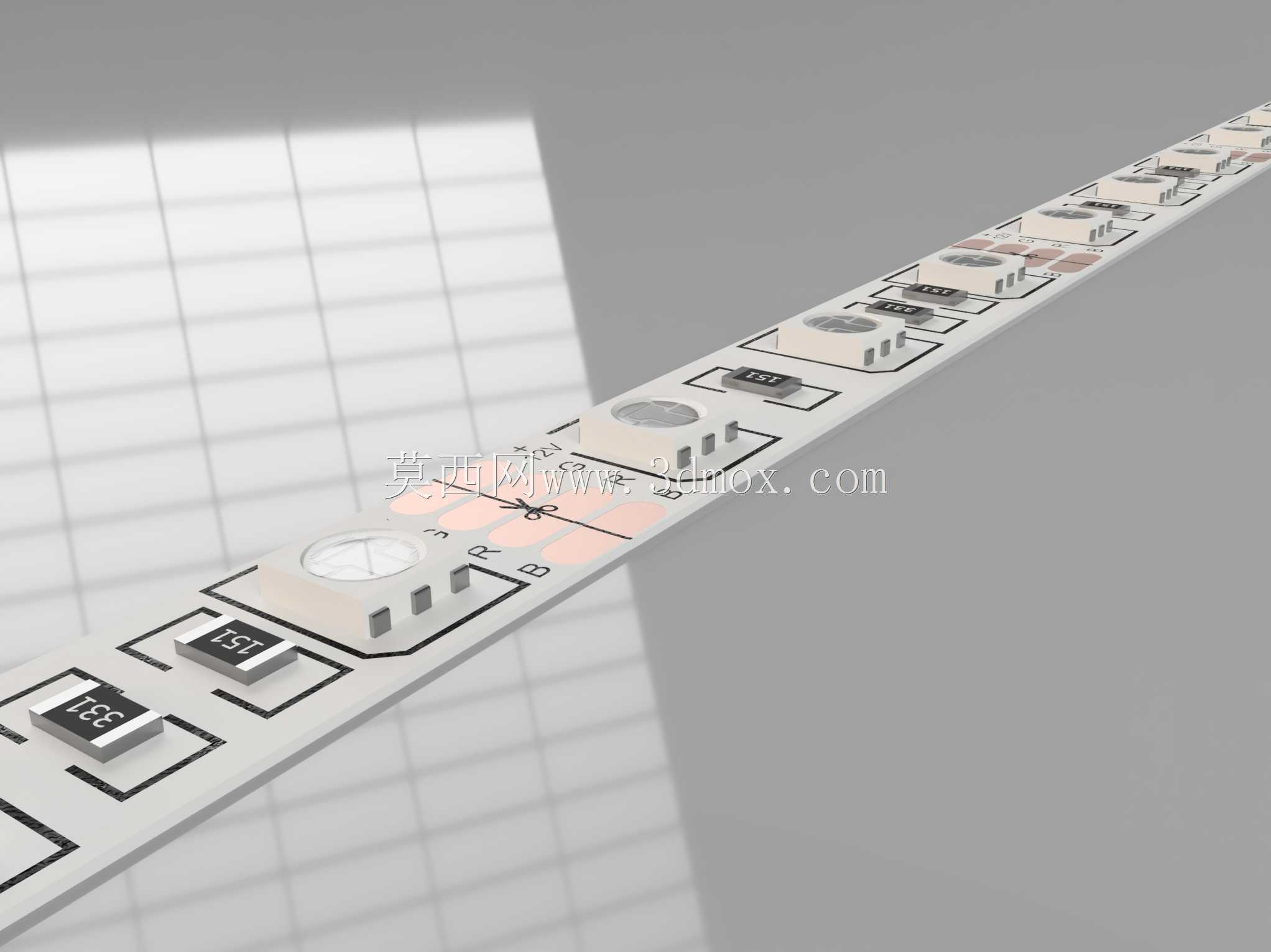 RGB带5050 60LED/m 12V白色PCB