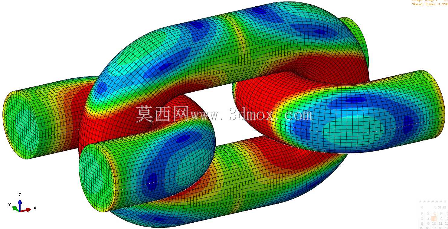 Abaqus CAE-链(链)的四分之一模型