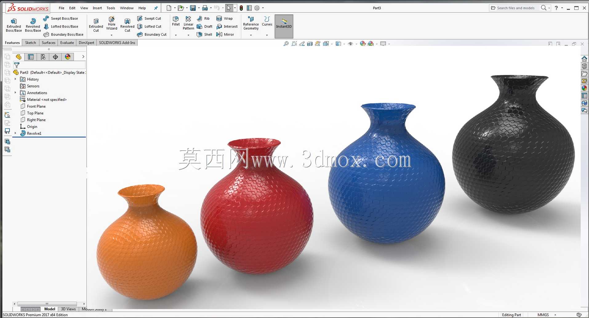 教程:Solidworks(花盆)