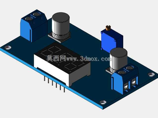 LM2596降压转换器4.0~40至1.3-37V可调降压电源模块,带LED显示电压表