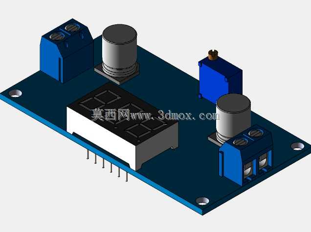 LM2596降压转换器4.0~40至1.3-37V可调降压电源模块,带LED显示电压表