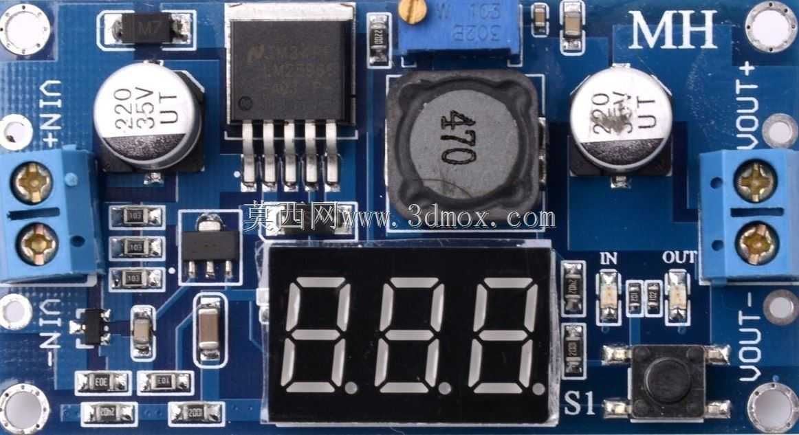 LM2596��ѹת����4.0~40��1.3-37V�ɵ���ѹ��Դģ�飬��LED��ʾ��ѹ��