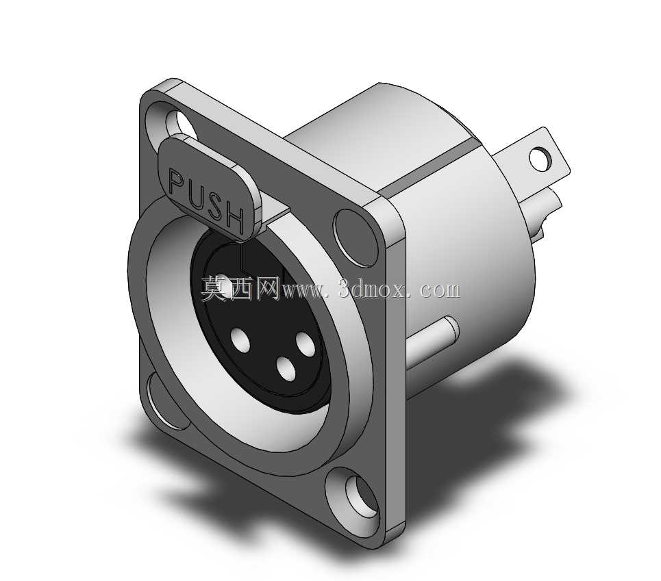 Neutrik 4针卡侬面板安装阴性连接器