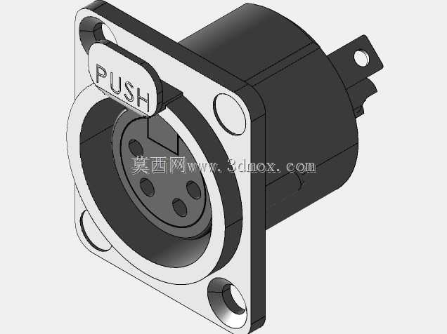 Neutrik 4针卡侬面板安装阴性连接器
