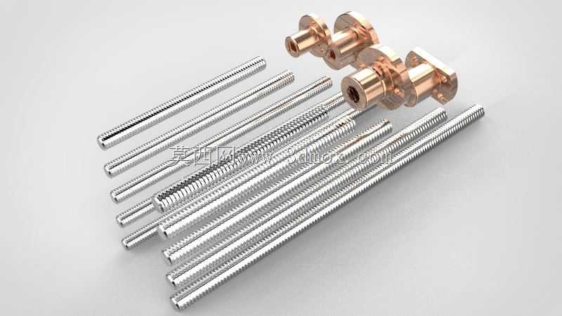 ISO 103-1-Eixo梯形Tr 8 e Tr 10 de 100 mm a 240 mm com Porca梯形