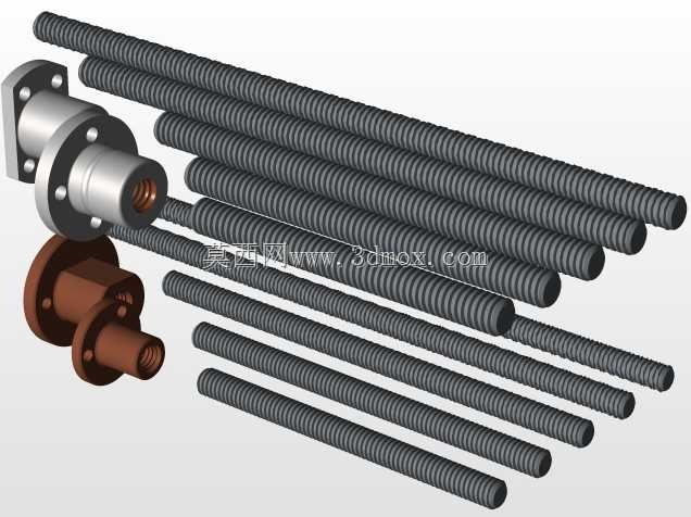ISO 103-1-Eixo梯形Tr 8 e Tr 10 de 100 mm a 240 mm com Porca梯形