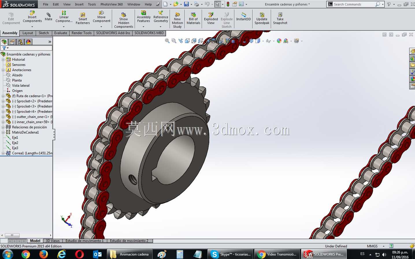 使用Solidworks 2015制作动画链