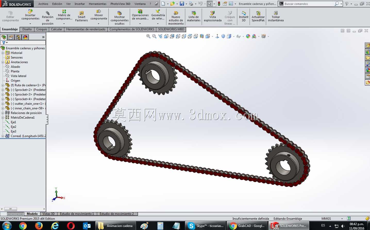 使用Solidworks 2015制作动画链