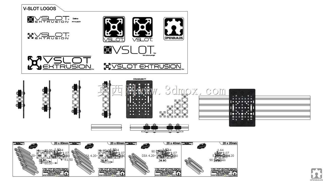 V型槽20x20直线导轨