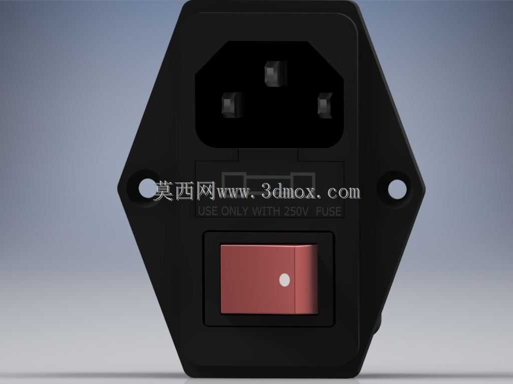 IEC320 C14进口模块插头保险丝开关公电源插座10A 250V