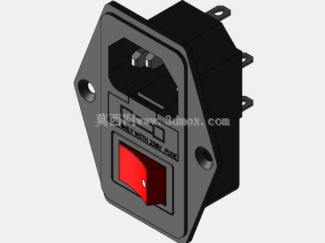 IEC320 C14进口模块插头保险丝开关公电源插座10A 250V