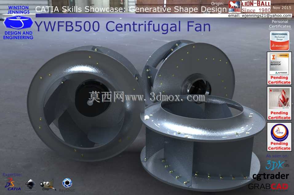 CATIA技能展示-YWFB500离心风机