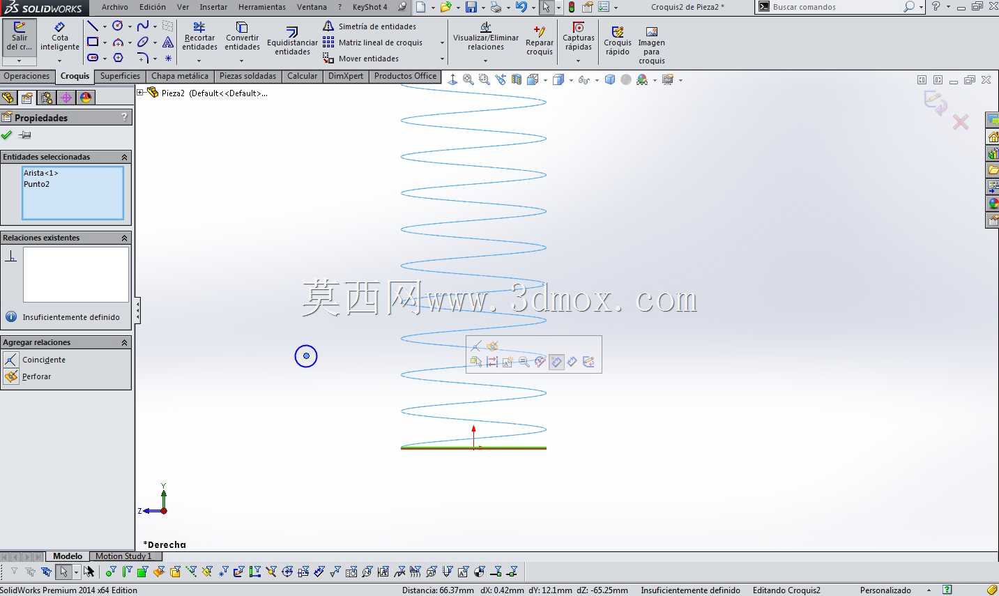 教程:Como modelar un Restore en Solidworks(opcion1:螺旋和埃斯皮拉尔con Saliente/base barrido