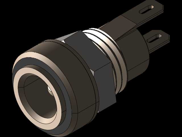 5.5mm内螺纹直流面板安装电源连接器