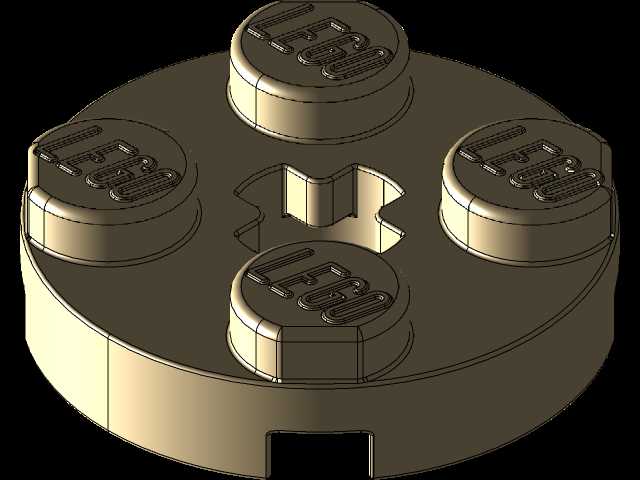 乐高零件4032板2 x 2圆形,带有Solidworks的颜色和外观