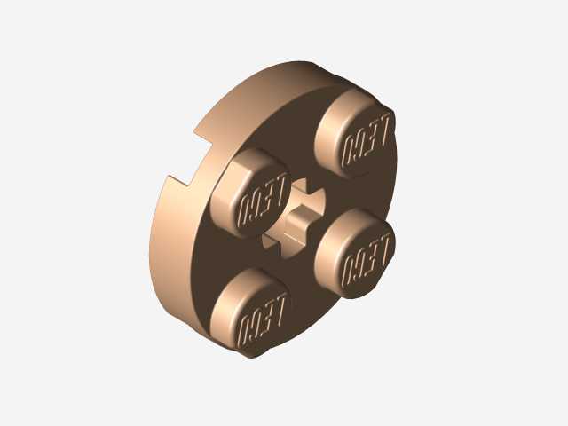 乐高零件4032板2 x 2圆形,带有Solidworks的颜色和外观
