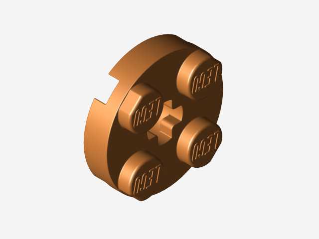 乐高零件4032板2 x 2圆形,带有Solidworks的颜色和外观