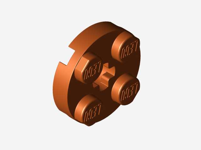 乐高零件4032板2 x 2圆形,带有Solidworks的颜色和外观