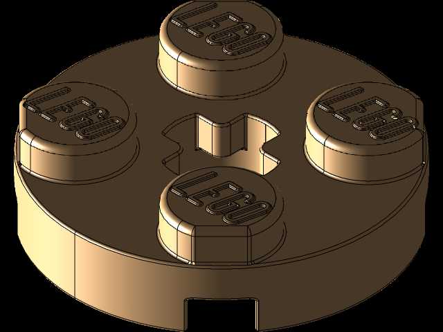 乐高零件4032板2 x 2圆形,带有Solidworks的颜色和外观