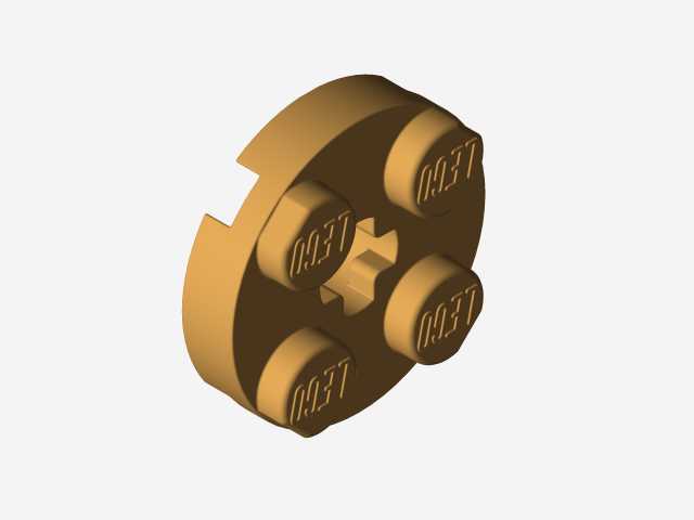 乐高零件4032板2 x 2圆形,带有Solidworks的颜色和外观