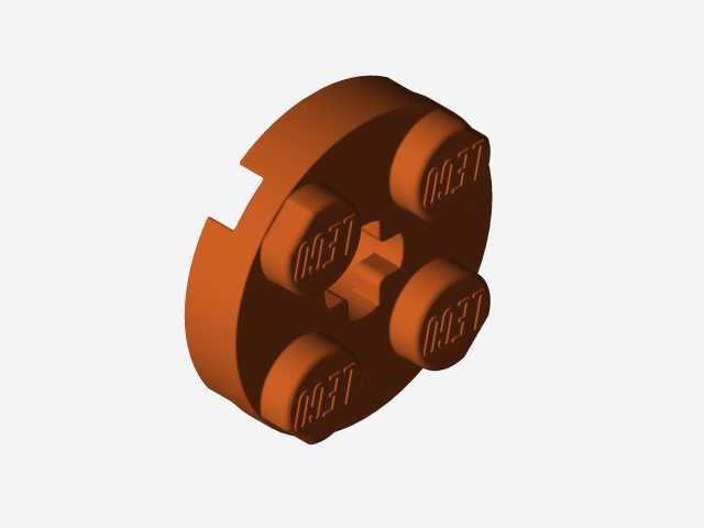 乐高零件4032板2 x 2圆形,带有Solidworks的颜色和外观