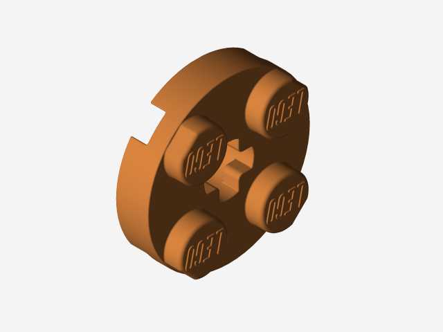 乐高零件4032板2 x 2圆形,带有Solidworks的颜色和外观