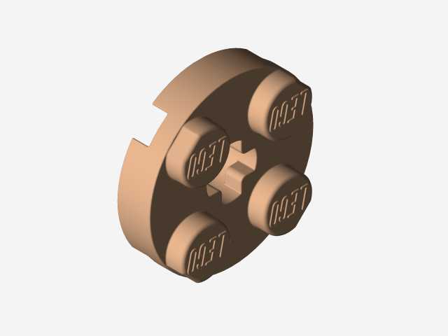 乐高零件4032板2 x 2圆形,带有Solidworks的颜色和外观